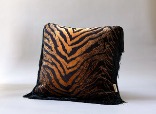 Sable | Tiger Print Fringe Pillow